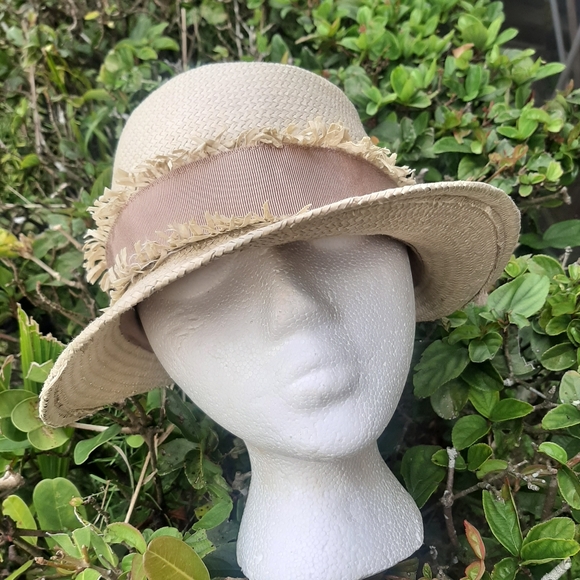 J. Crew Straw Ribbon Boho Country Girl Cloche Bucket Hat - Picture 2 of 12